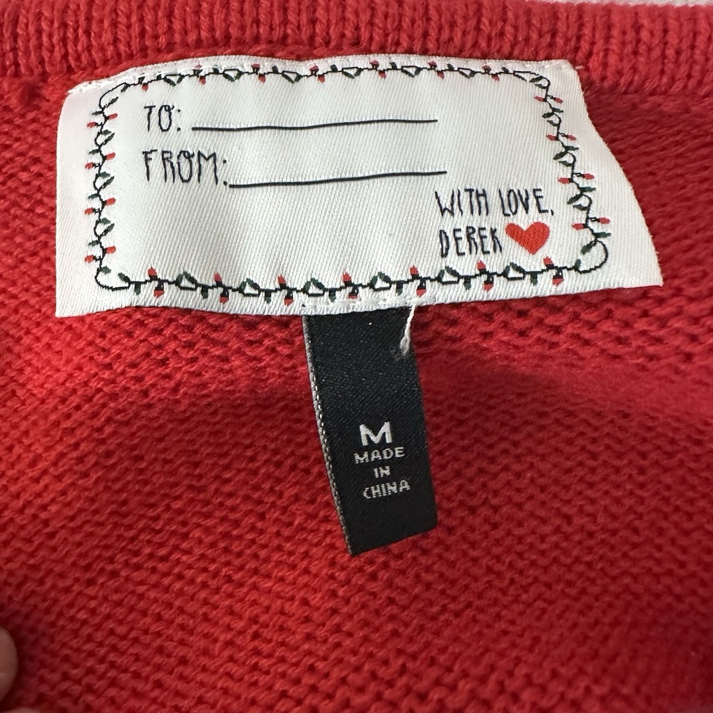 Christmas Elf Sweater Dress Red Holiday Ugly Sweater Party Dress Women's Medium - Picture 10 of 11